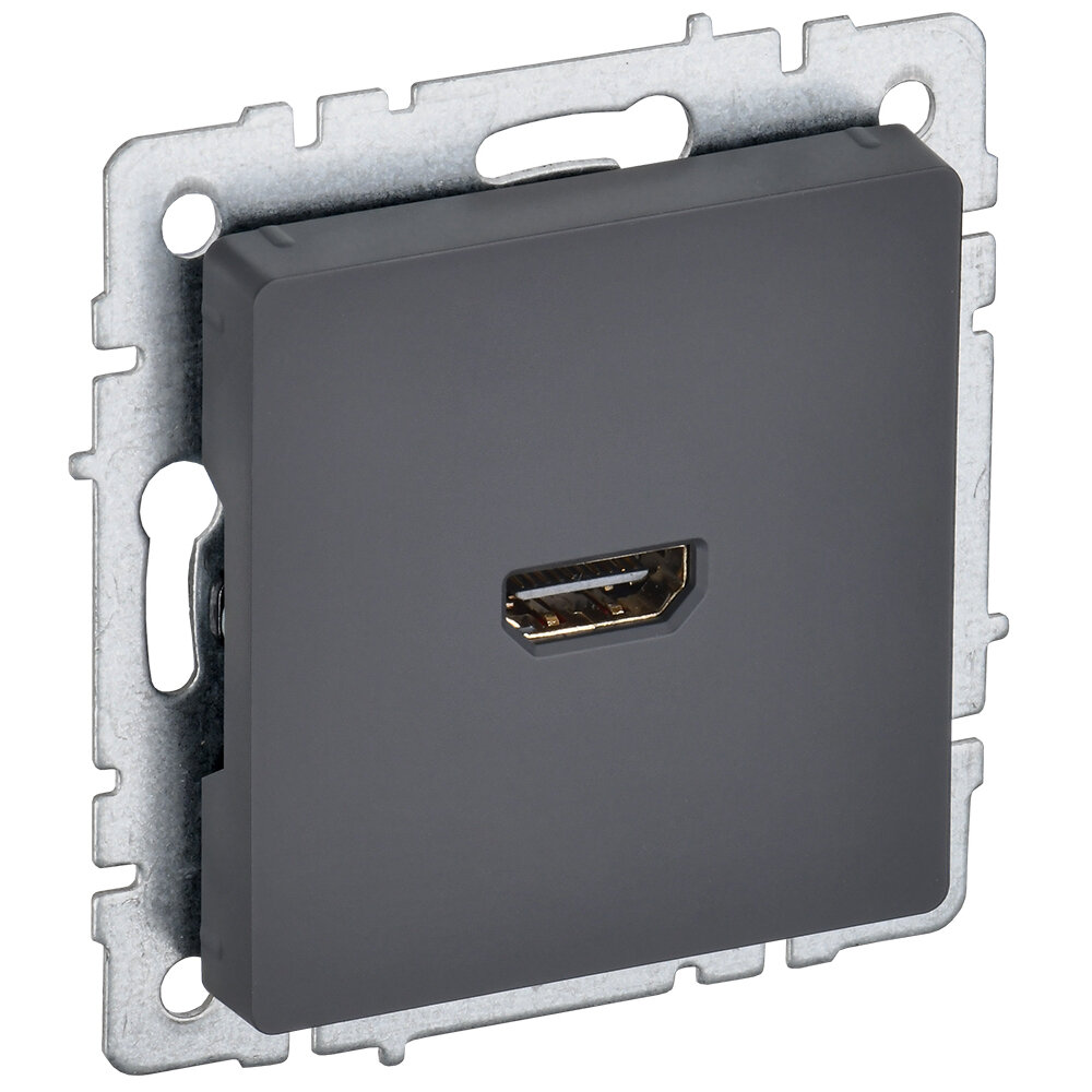фото BRITE Розетка HDMI РHDMI-0-БрГ графит, IEK BR-H10-K53 (1 шт.)