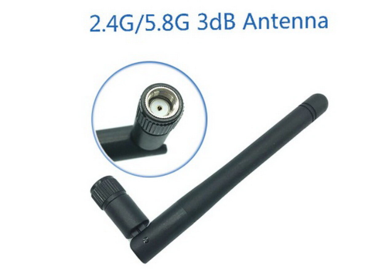 Антенна 2,4G WiFi для беспроводных устройств, RP-SMA Female, усиление 3 db. Прямая или угловая, для роутеров, цвет черный 1шт.