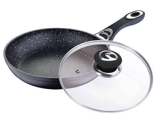 Сковорода с крышкой с А/П покрытием non-stick под мрамор 24см "Mercury" MC - 6284
