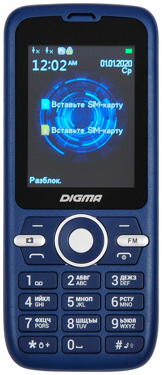 Мобильный телефон Digma Linx B240 32Mb синий