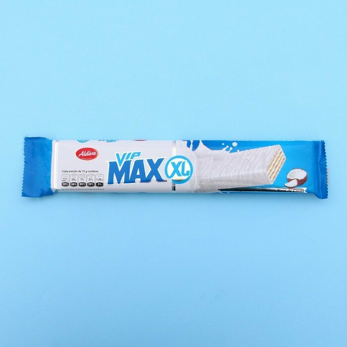 Вафли Vip Max XL покрытые белой глазурью с кокосом, 70 г - фотография № 2
