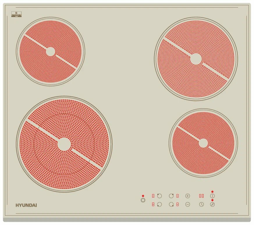 Встраиваемая варочная панель электрическая Hyundai HHE 6450 BE
