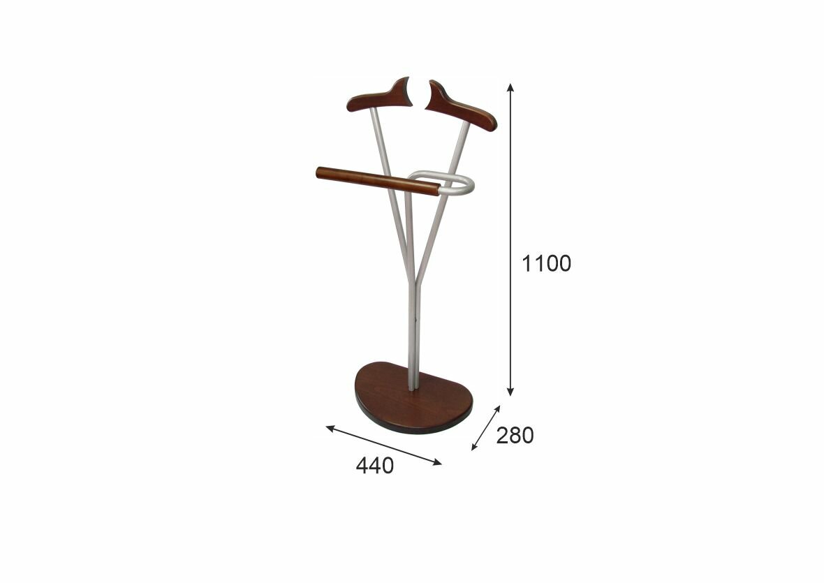 Вешалка костюмная Д 8М, металлик/ темно-коричневый - фотография № 1