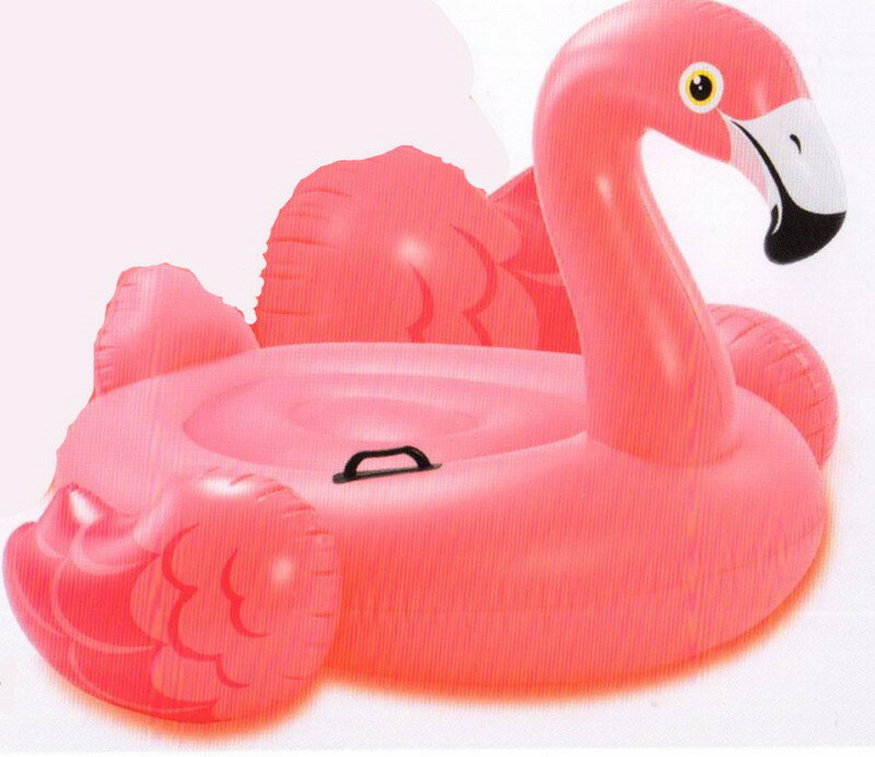 Плот надувной INTEX Pink Flamingo Pide-On (Розовый Фламинго), для бассейна и моря,от 3 лет, 142x142x