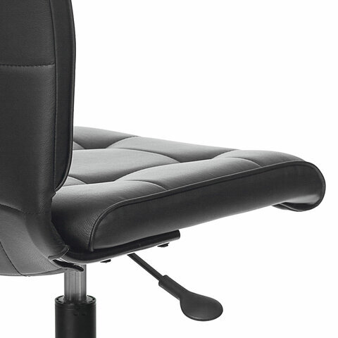 Кресло офисное BRABIX "Stream MG-314", без подлокотников, пятилучие серебристое, экокожа, черное - фотография № 7