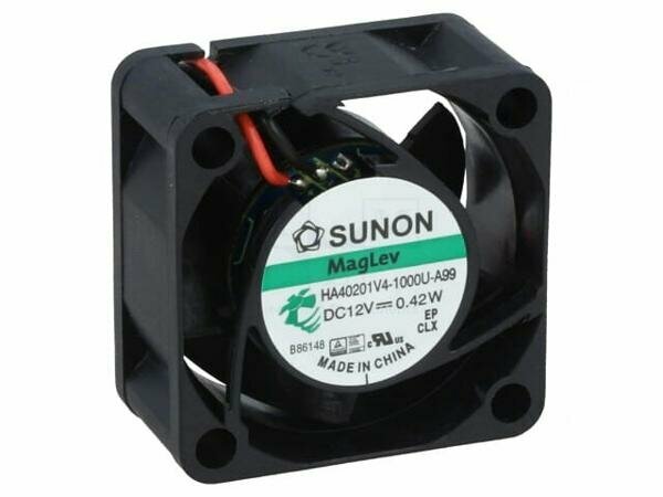 Вентилятор осевой SUNON HA40201V4-1000U-A99 осевой, 12В DC, 40x40x20мм, 9,3куб. м/ч, 12,3дБА, подшипник Vapo, 1шт