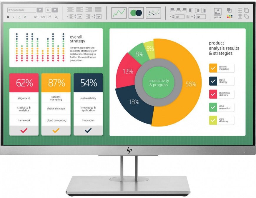 Монитор HP 21.5" EliteDisplay E223 серебристый