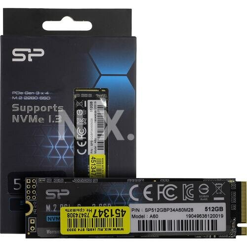 Твердотельный накопитель Silicon Power P34A60 512 ГБ M.2 SP512GBP34A60M28