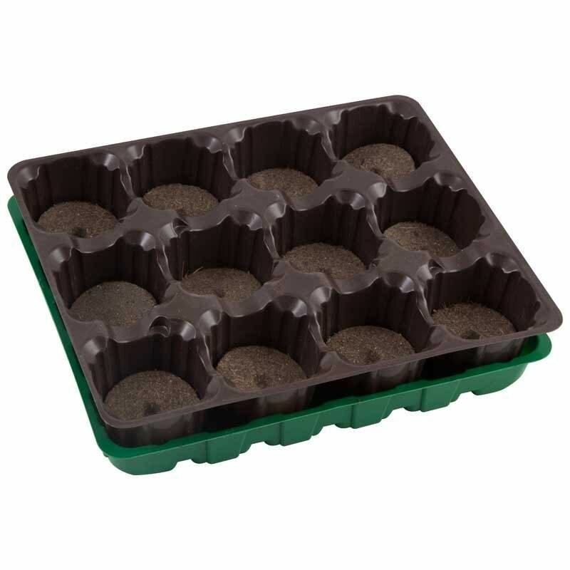 фото Минипарник с торф. таблетками для рассады 12 ячеек, d=41мм, 36*23*6см Умный огород 183871 Экоторф (арт. 497772)