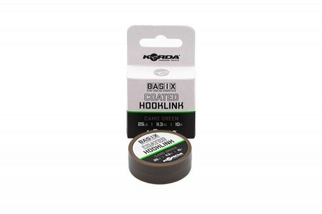 Поводковый материал Korda Basix Coated Hooklink 18lb 10м Camo green