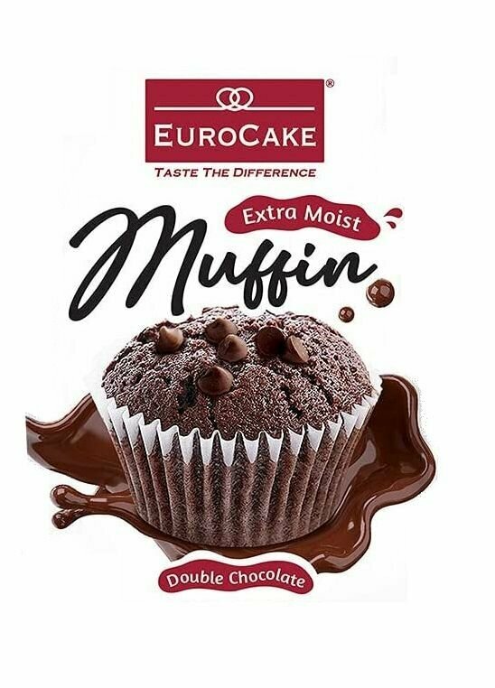 Шоколадный кекс EuroCake "Muffin Double Chocolate" с кусочками шоколада нетто 180г (4х45г) - фотография № 3