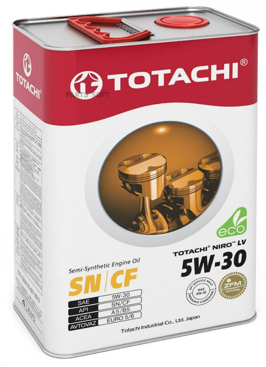 TOTACHI 19504 Масло TOTACHI NIRO 5W30 LV API SP/SN PLUS/RC 4л п/с