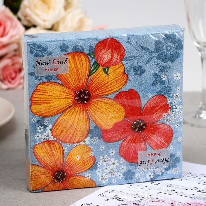 фото Салфетки бумажные New Line FRESCO «Вьюнок», 2 слоя, 33*33 см, 20 шт.