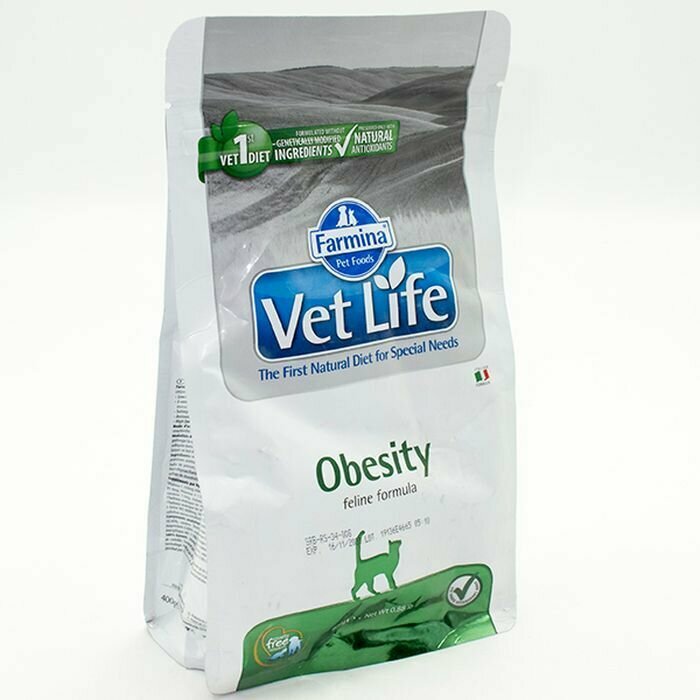 Сухой корм Farmina Vet Life OBESITY, д/кош при ожирении, 400г, 1 шт.