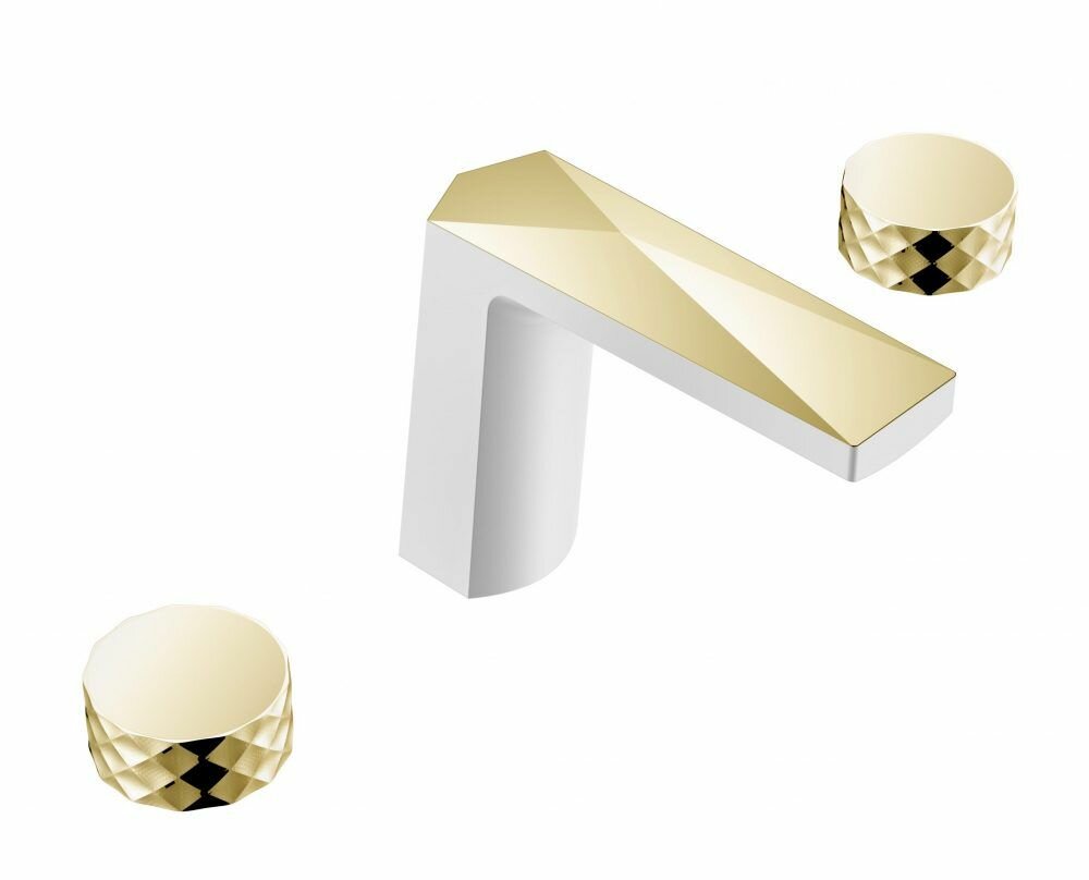 Смеситель Boheme Venturo 150-WG-DIAMOND для раковины, белый/золото