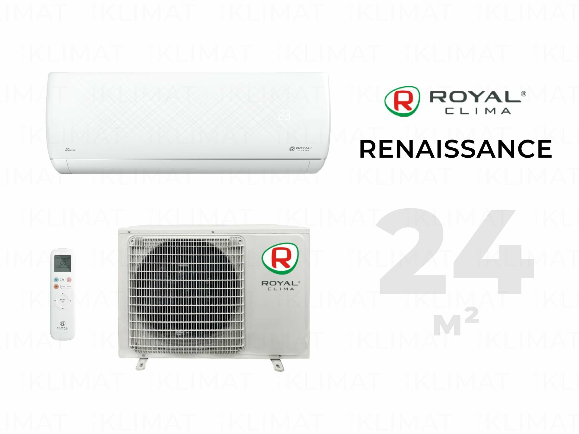 Настенный кондиционер Royal Clima RENAISSANCE 2022 RC-RNX24HN/IN/RC-RNX24HN/OUT