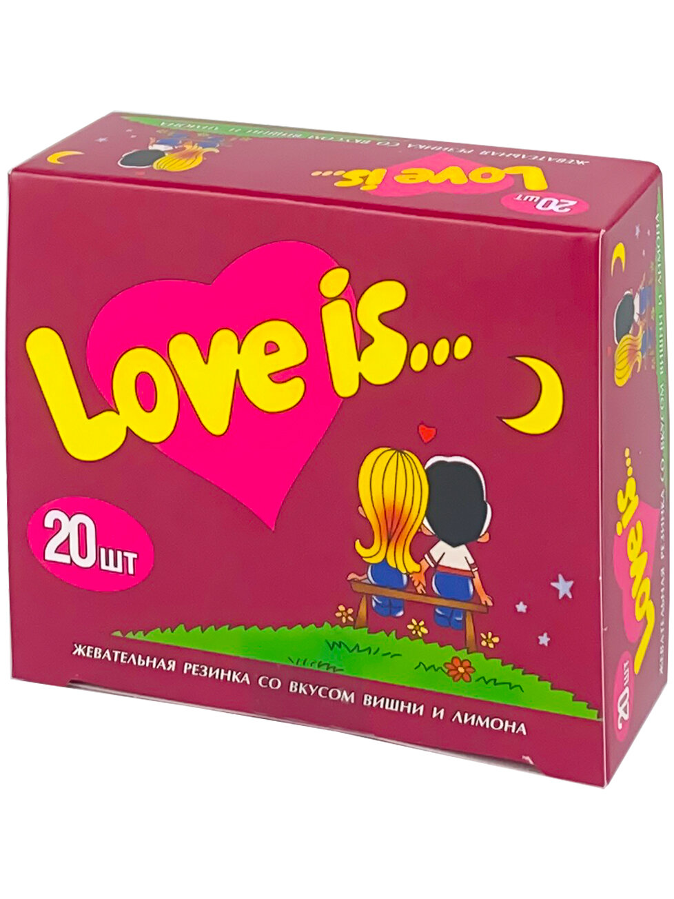 Жевательная резинка Love is, 4,2гр. х20 штук Вишня-лимон / Лав из Ловис Жвачка из 90-х