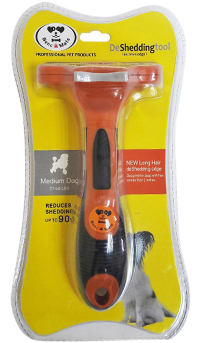 фото Расческа-триммер PerseiLine для длинношерстных собак с очистителем M 6,5 см (1 шт)