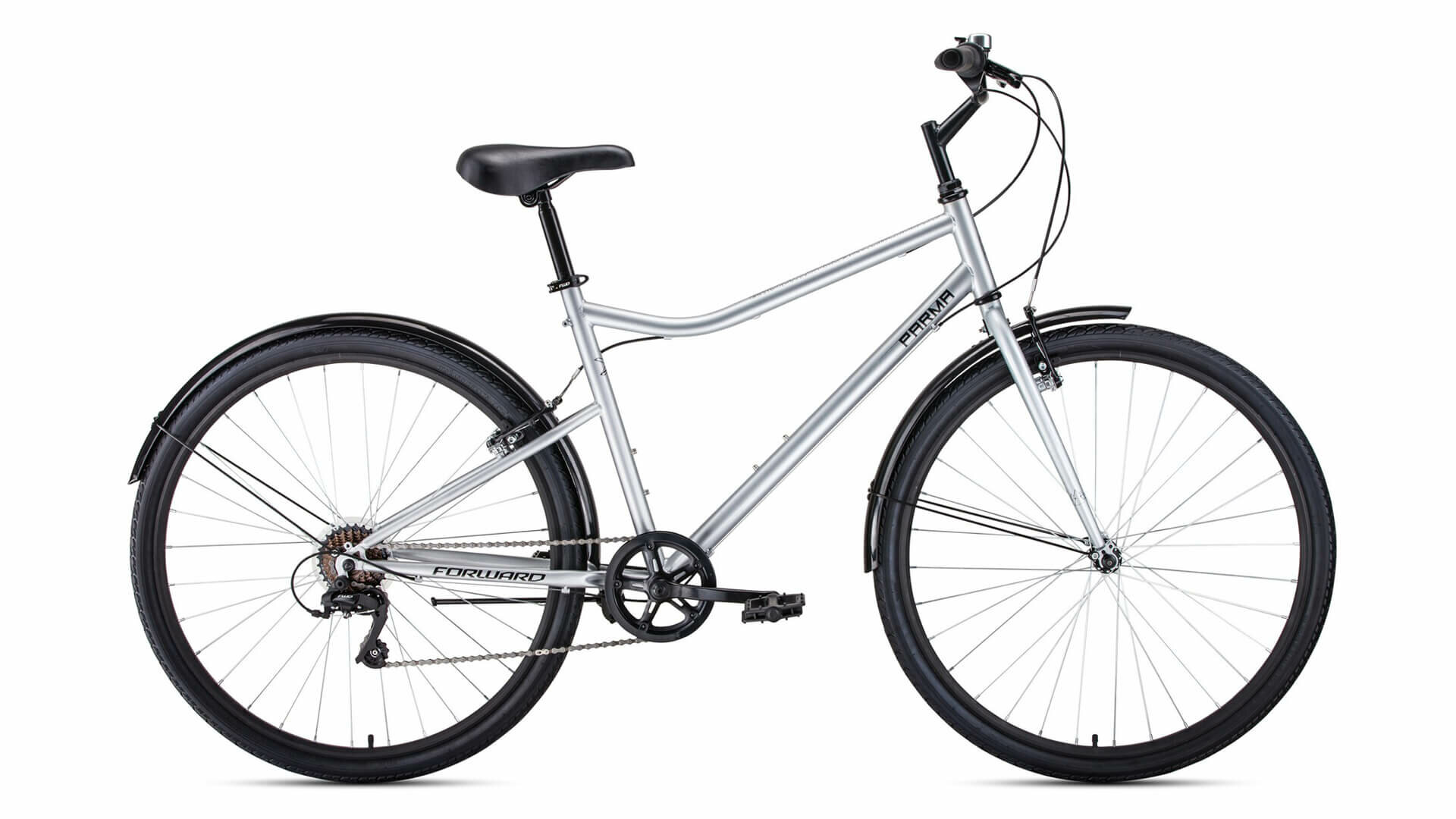 Велосипед городской FORWARD PARMA 28 2022 рама 19 RBK22FW28761, серый/черный
