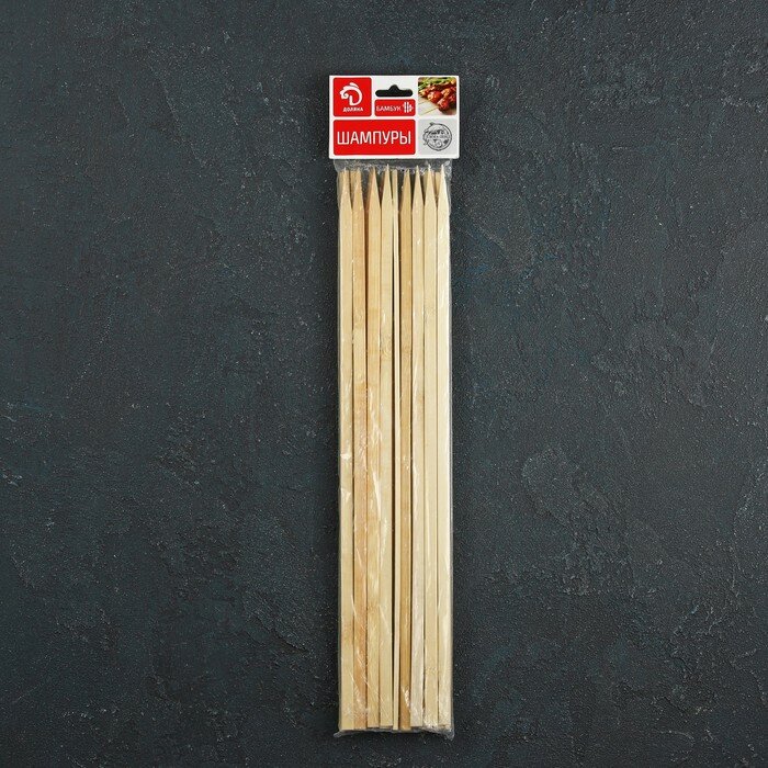 Набор шампуров Доляна, 25 шт, 40×0,7×0,3 см, бамбук - фотография № 3
