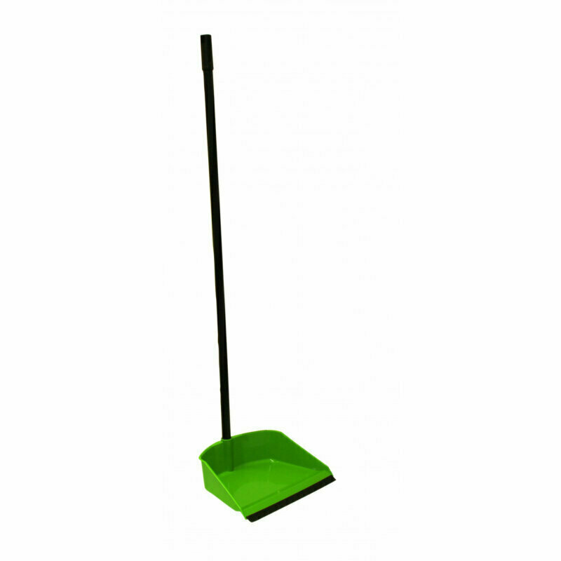 Совок для мусора с резиновой кромкой Idea М 5194 пластиковый зеленый ширина рабочей части 25 см длина ручки 80 см, 1402351 - фотография № 2