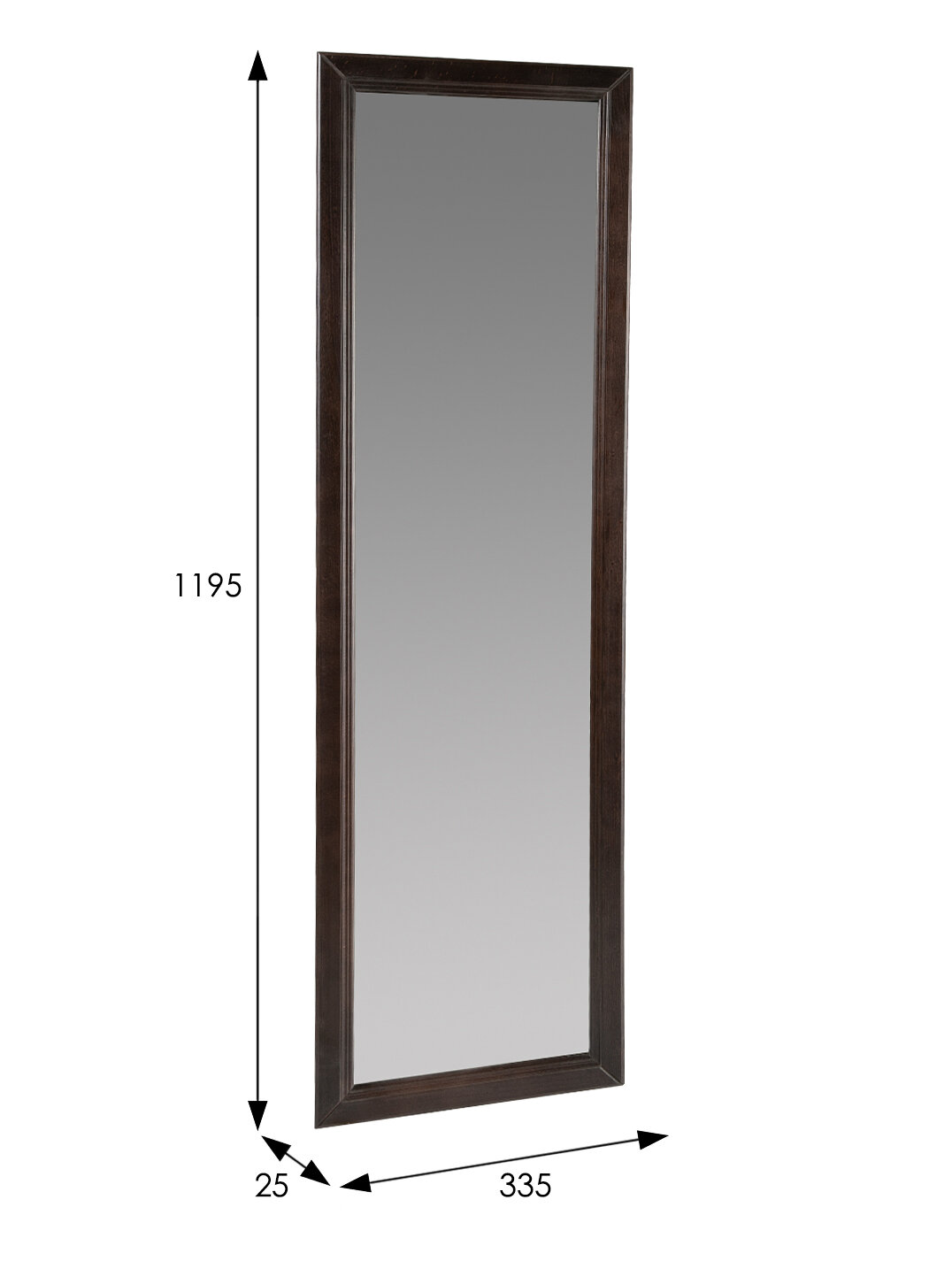 Зеркало настенное Селена 119,5 смх 33,5 см, Венге - фотография № 1