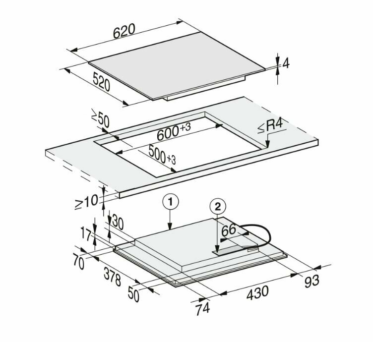 Панель конфорок индукционная Miele KM7564 FL 26756470RU - фотография № 4