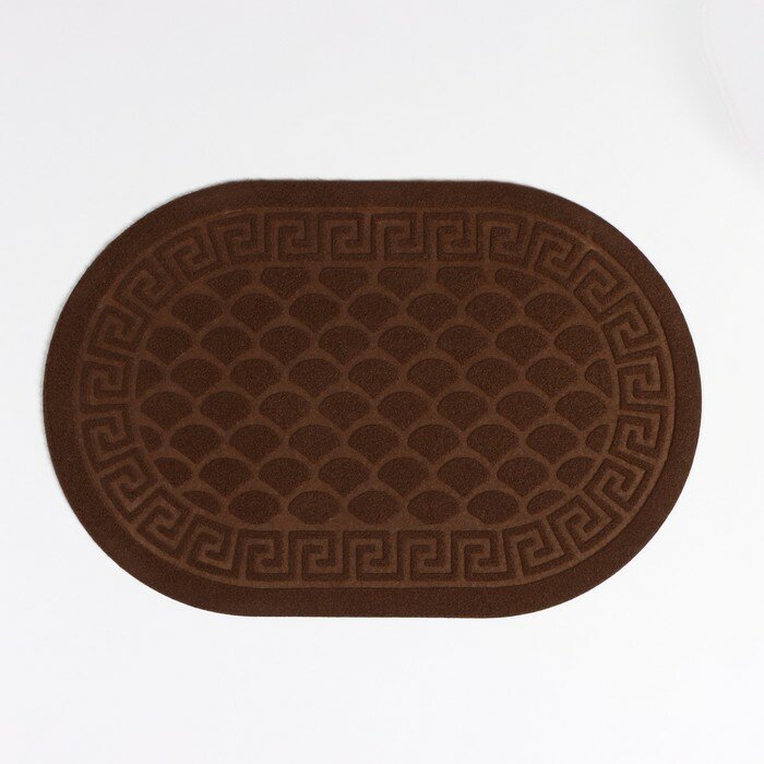 Коврик придверный влаговпитывающий «Чешуйки», 40×60 см, цвет коричневый - фотография № 2