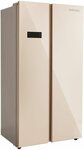Холодильник двухкамерный ASCOLI ACDG571WG No Frost, Side by Side, золотистый стекло/стекло - изображение
