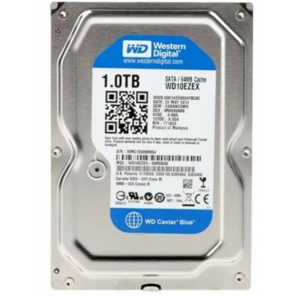 Жесткий диск Western Digital Original SATA-III 1Tb WD10EZEX Caviar Blue (7200rpm) 64Mb 3.5