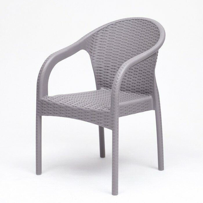 Кресло садовое "Ротанг" 64 х 58,5 х 84 см, серый - фотография № 4