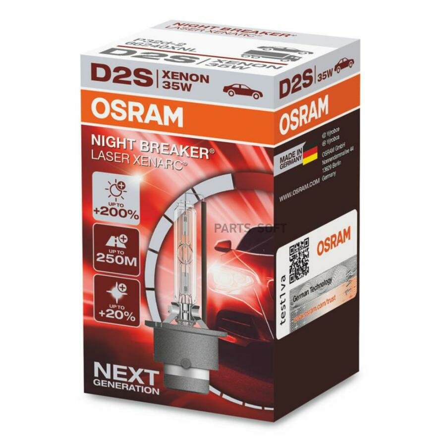 OSRAM 66240XNL Лампа ксенон D2S OSRAM Xenarc Night Breaker Laser 4500K