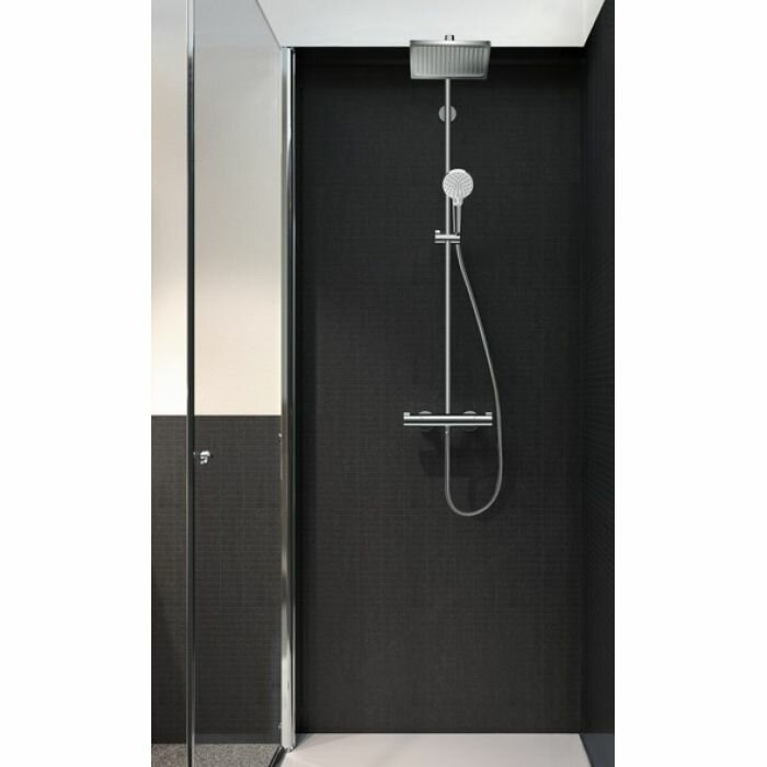 Crometta E 240 1jet Showerpipe 27298000 Душевая система для ванны (1/2", термостат, 20 л/мин) Hansgrohe - фото №4