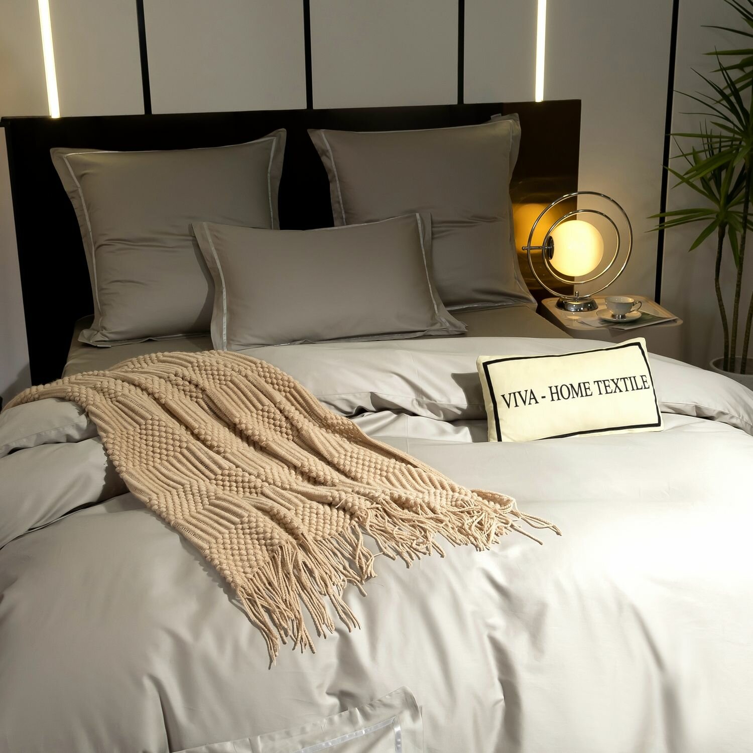 Комплект постельного белья Однотонный Сатин Премиум OCPK027 2 спальный 4 наволочки - фотография № 7