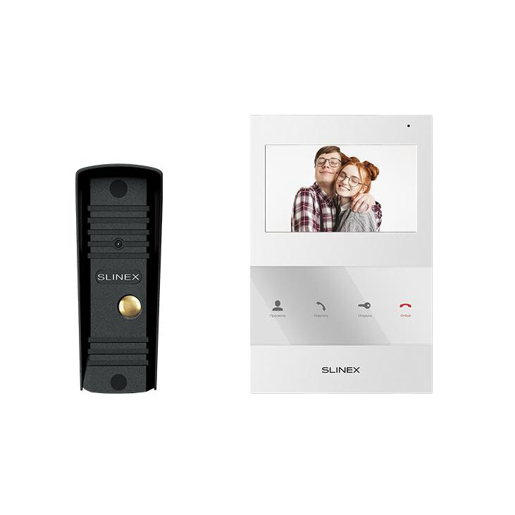 Комплект видеодомофон+вызывная видеопанель SQ-04 White + ML-16HR Black (SQ 04M Wh/ML16HR Bl) SLINEX ИВ-00000202 (1 шт.)