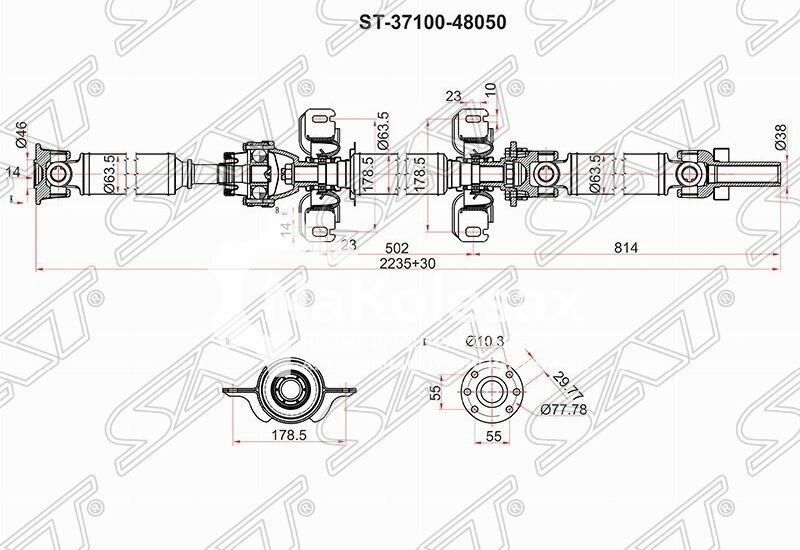 Вал карданный TOYOTA HIGHLANDER/KLUGER ASU50 2GRFE 13 Артикул производителя: ST-37100-48050