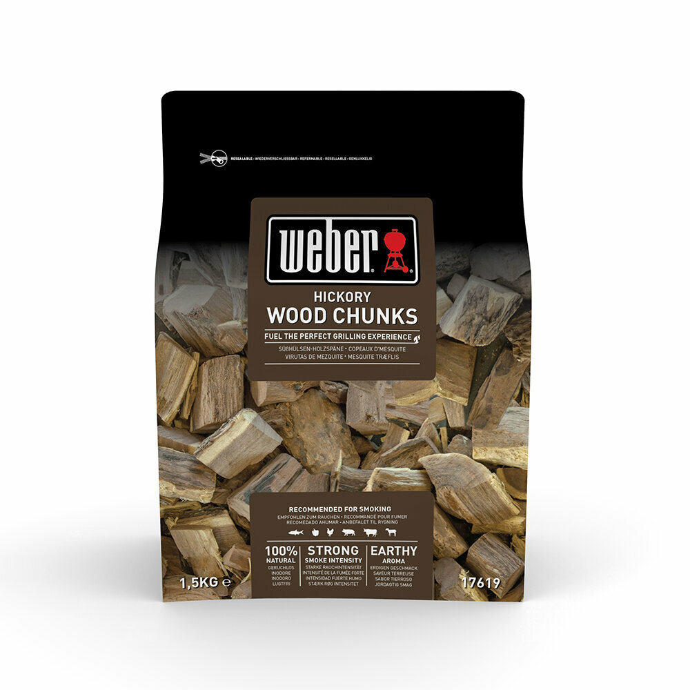 Weber Дрова для копчения Weber, Гикори, 1,5 кг, комплект 3 упаковки