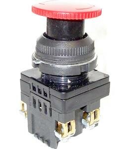 Выключатель кнопочный КЕ-141 У2 исп.2 1з+1р гриб с фиксацией IP54 10А 660В красн. ET502409 Электротехник