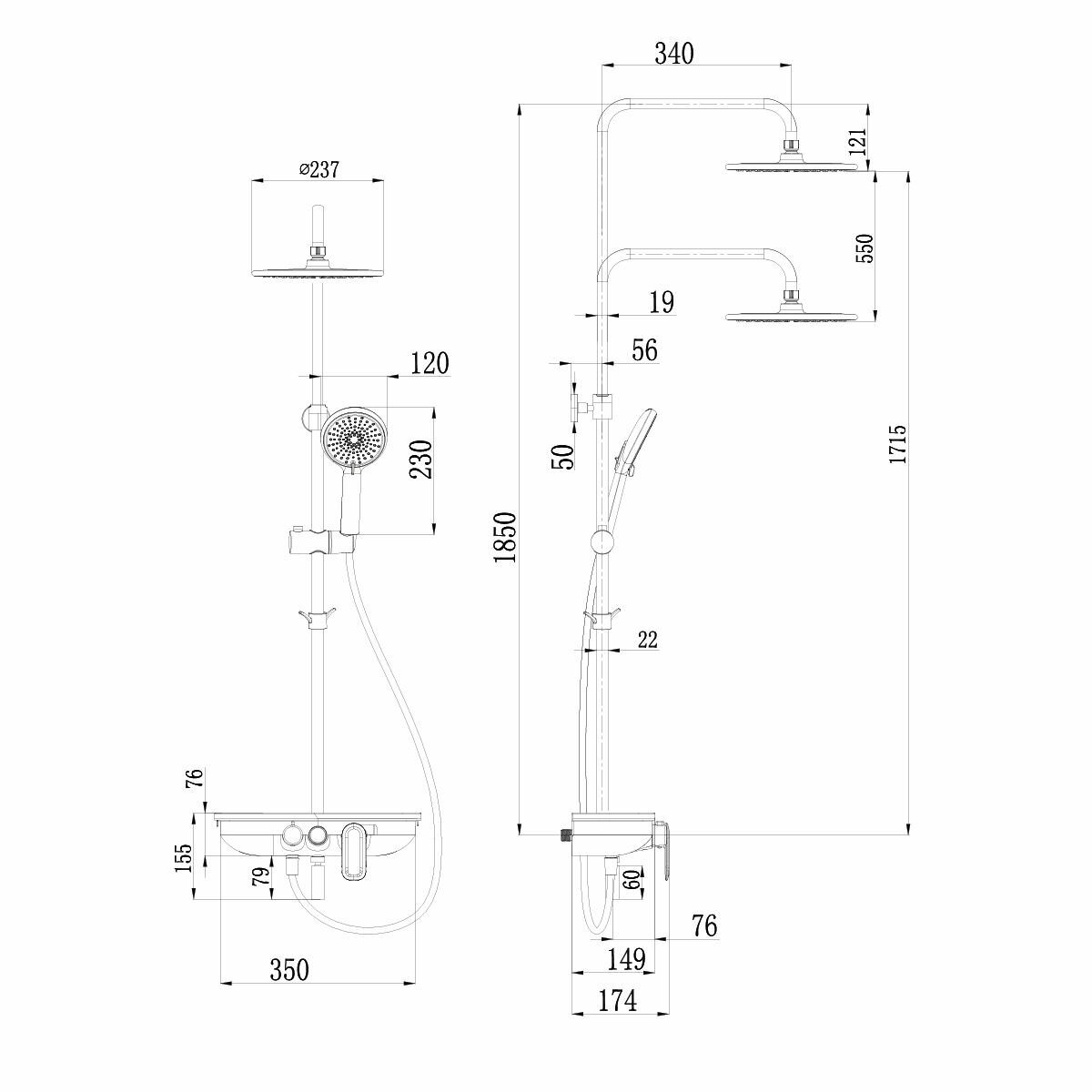 Смеситель для ванны и душа Lemark Tropic (LM7012BL) - фотография № 2