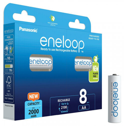 Аккумулятор ENELOOP Panasonic LR6 AA 2000 mAh (уп 8 шт)