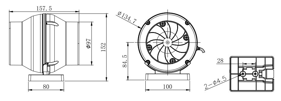 Канальный энергосберегающий вентилятор Hon&Guan HR-100AE со смешанным потоком - фотография № 5