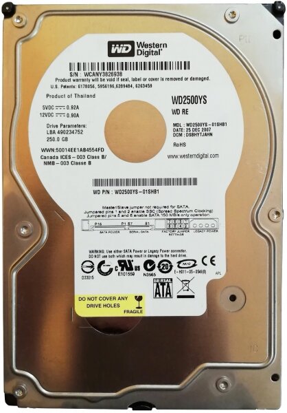 Жесткий диск Western Digital WD Re 250 ГБ WD RE 250 GB (WD2500YS)