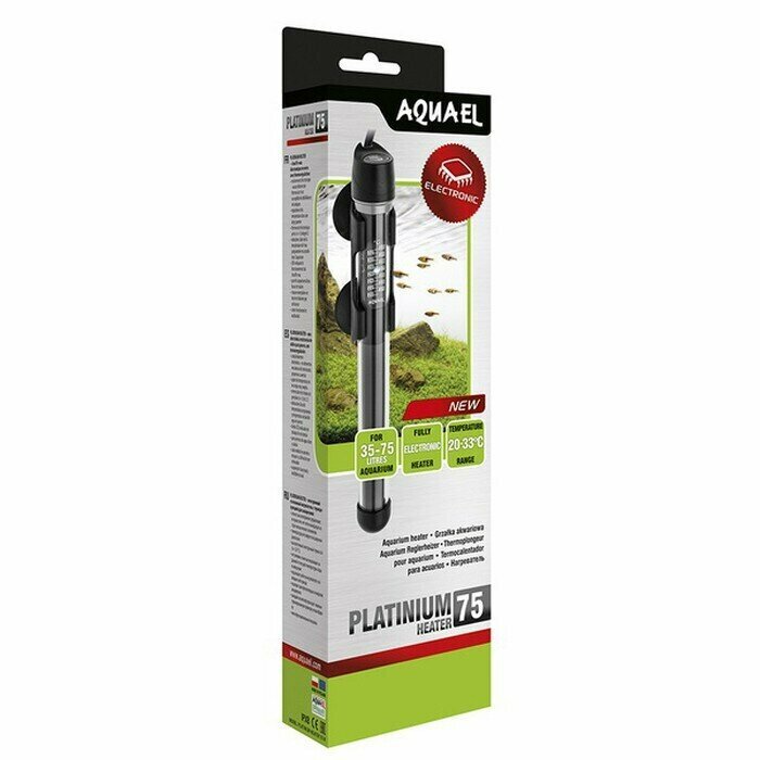 Нагреватель воды для аквариума, AQUAEL, PLATINUM Heater, 75W, стеклянный, 1 шт.