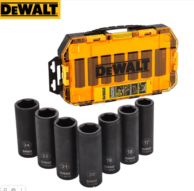 дарный гайковерт DEWALT DWMT74737 7 шт. 1/2 дюйма Метрическая головка глубокого удара ударный гайковерт аксессуары для беспроводного электроинструмента