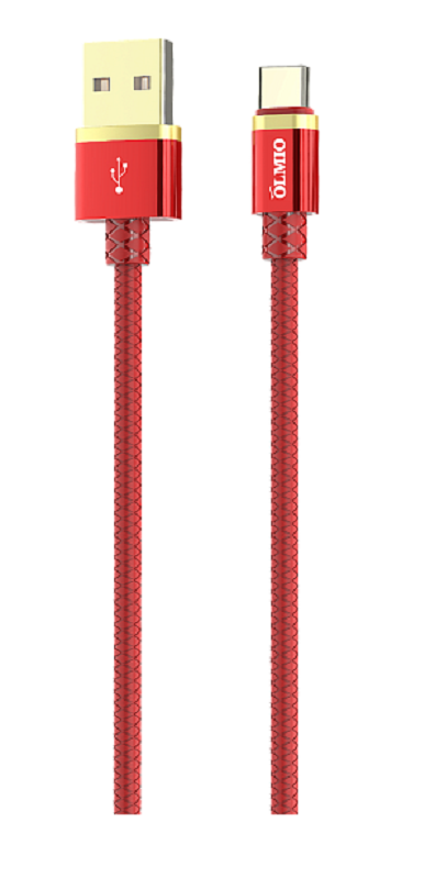 фото OLMIO Кабель DELUXE USB-USB Type-C, 2.1A (red)