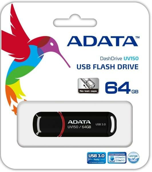  USB 64Gb A-Data UV150 USB3.0 AUV150-64G-RBK 