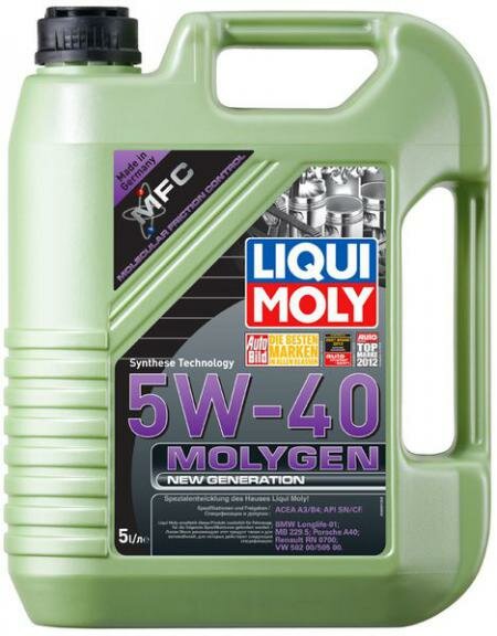 9055 LiquiMoly НС-синт.мот.масло Molygen New Generation 5W-40 SN / CF:A3 / B4 (5л) LIQUI MOLY 9055