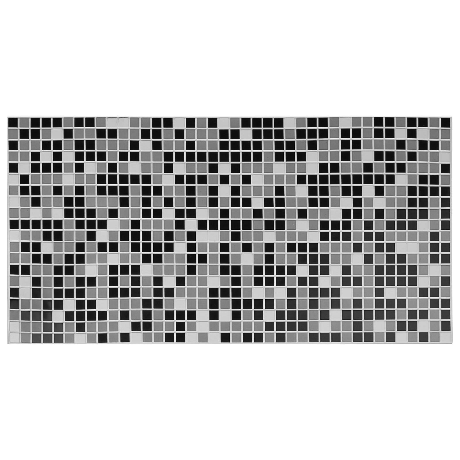 Панель ПВХ Мозаика чёрная 955*480 мм - фотография № 1