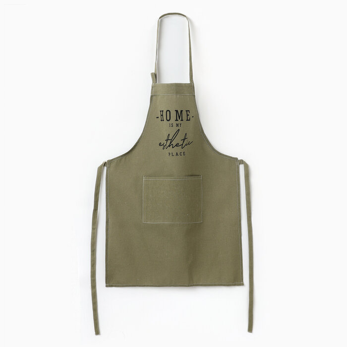 фото Фартук Этель "HOME", цвет зелёный, 60х75 см, 50%хл, 50%лен, 10068905