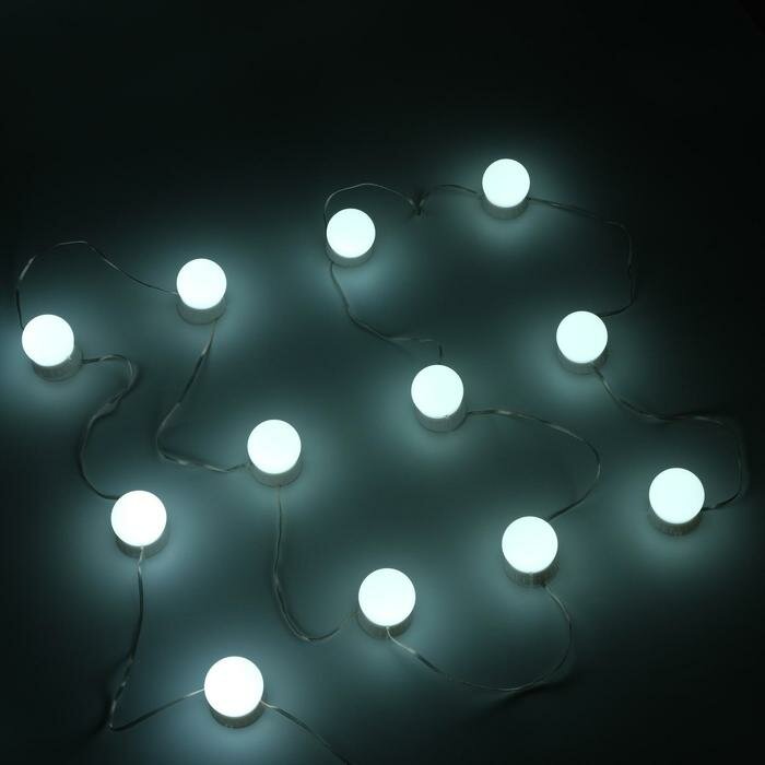 Комплект светильников для подсветки зеркала, 12шт, контроллер, от USB, 3000 - 6500К - фотография № 3